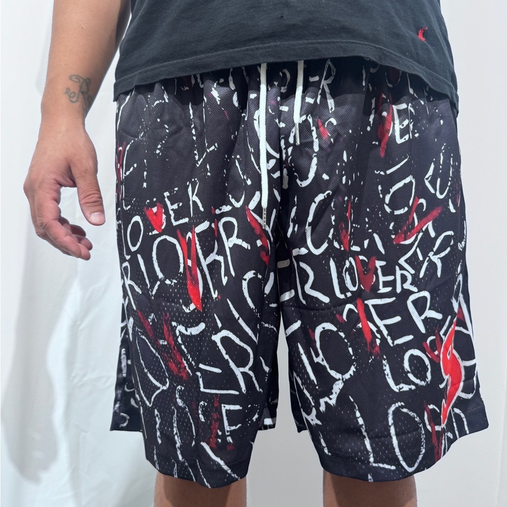 Lover/Loser Graphic Shorts | Black & Red Men’s Streetwear